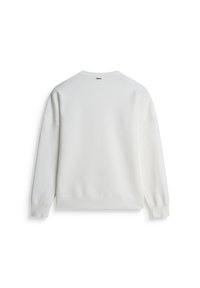 Witte sweatshirt met een ronde hals, ribgebreide boorden en onderkant, gemaakt van een textuurstof zonder zichtbare logo's of patronen.