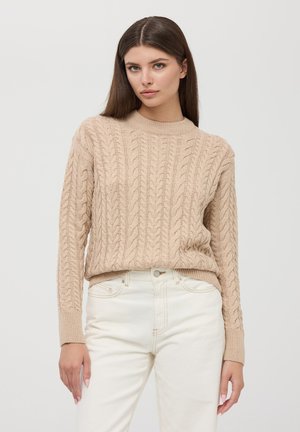 Terranova CON TRECCE - Maglione - beige melange