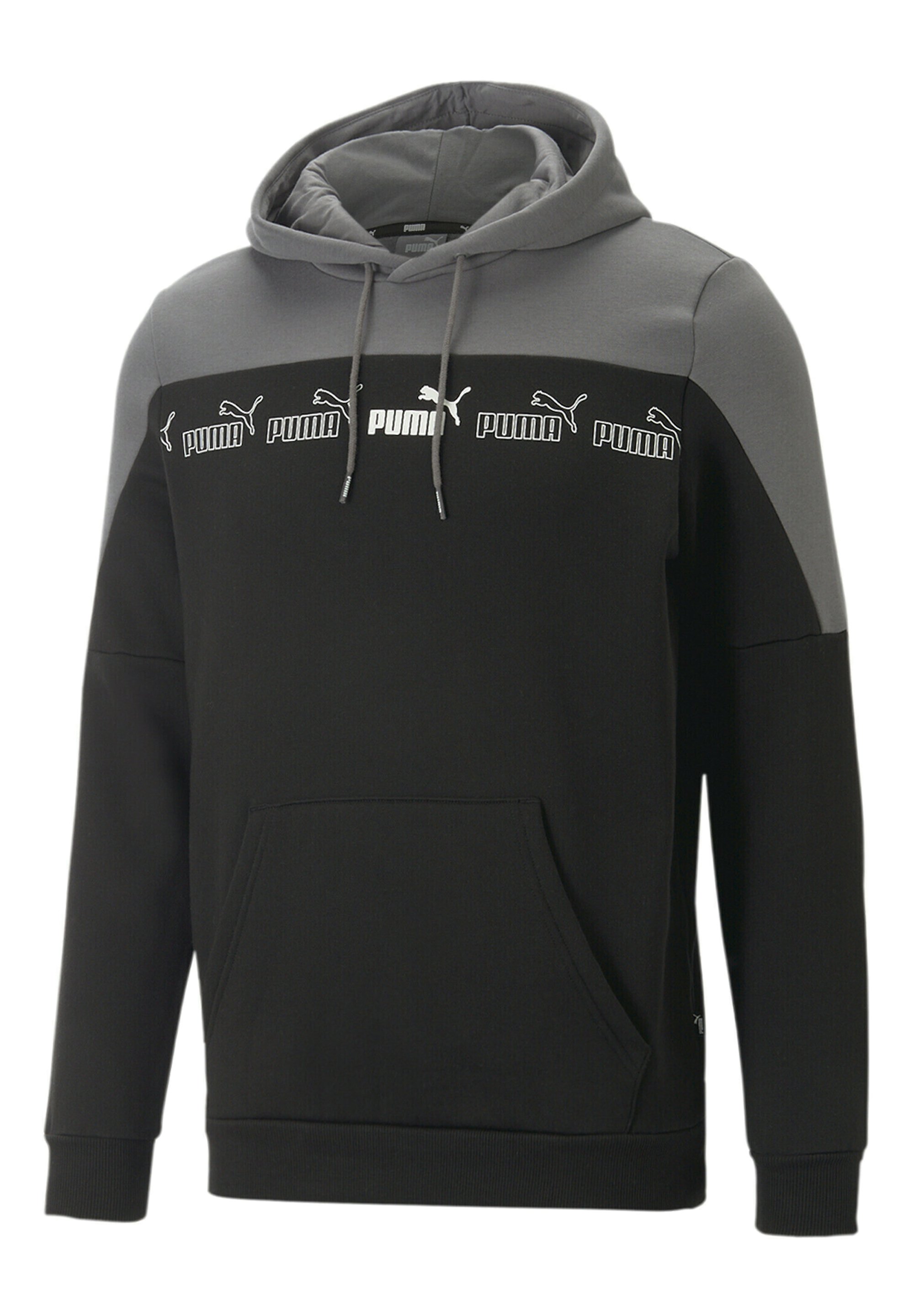 Puma AROUND THE BLOCK Kapuzenpullover black castlerock/schwarz