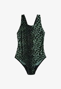 Unselected, green/black leopard print
