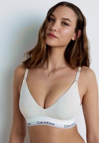 Calvin Klein Underwear MATERNITY LIGHTLY LINED TRIANGLE ICON - Trokutasti grudnjak - oatmeal heather