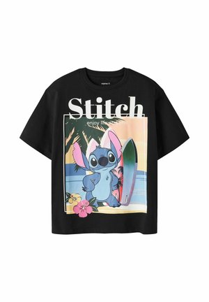 Name it NKFAFTINA STITCH SS NREG TOP BOX WDI - T-shirt imprimé - black