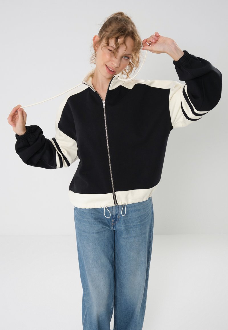Even&Odd - Zip-up sweatshirt - black, Enlarge