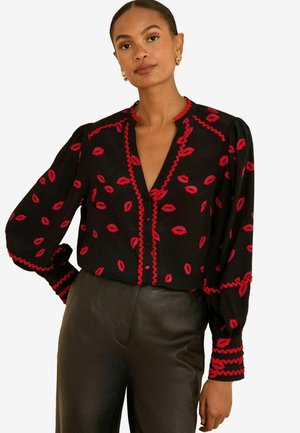 LONG SLEEVE  - Blus - black lips print