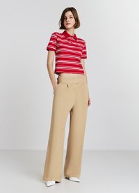 Calliope WIDE LEG CON FASCIA IN VITA - Stoffhose - beige chiaro