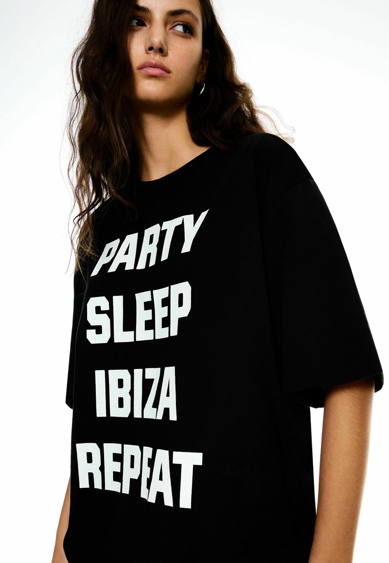 Bershka - SHORT SLEEVE - Print T-shirt - black, Enlarge