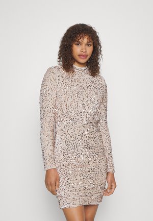 Vero Moda Tall VMBELLA SHORT DRESS - Cocktail φόρεμα / Φόρεμα για πάρτι - pumice stone/champagne sequins