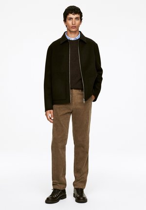 STRAIGH-FIT - Stoffhose - dark beige