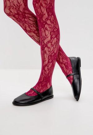 Ankle strap ballet pumps - black