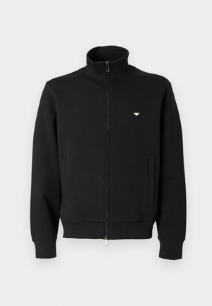 SWEATSHIRT - Športna jopa s kapuco na zadrgo - black beauty