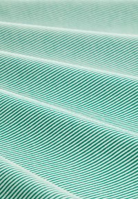 Baumwollstoff mit grünen und weißen diagonalen Streifen, der eine glatte Textur und ein einheitliches Muster über die gesamte Oberfläche aufweist.