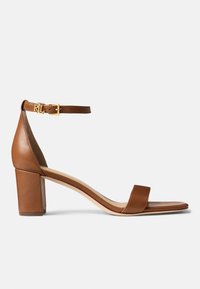 Lauren Ralph Lauren - LOGAN BURNISHED LEATHER SANDAL - Sandali - deep saddle tan Immagine in miniatura 1