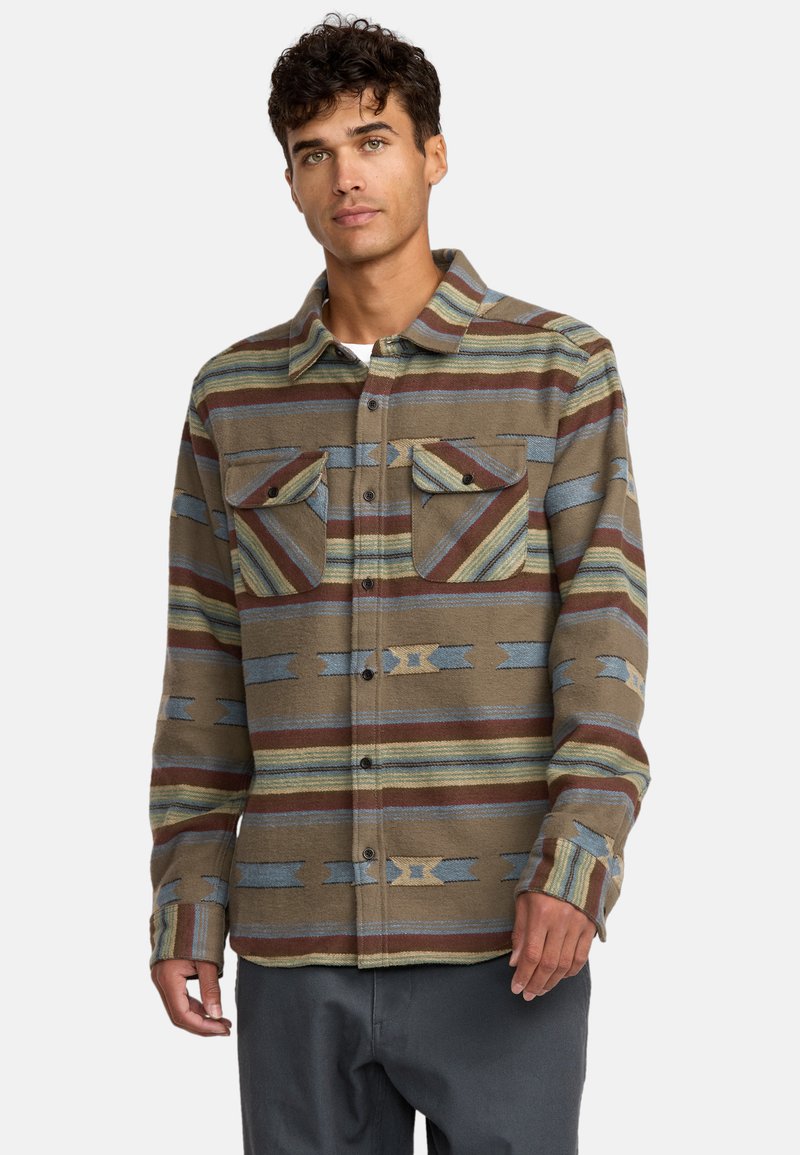 RVCA Chemise de surf à manches longues pour homme, Noir/blanc