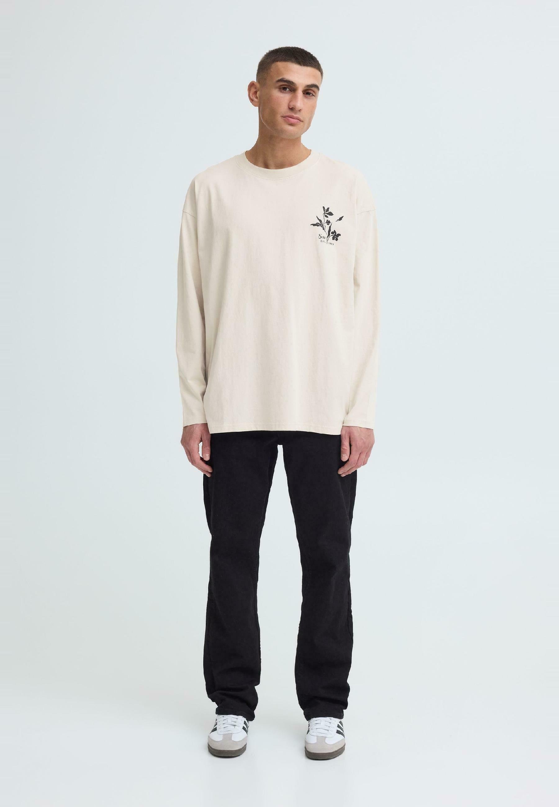 Solid SDAMON BACKPRINT OVERSIZED - Long sleeved top - oatmeal