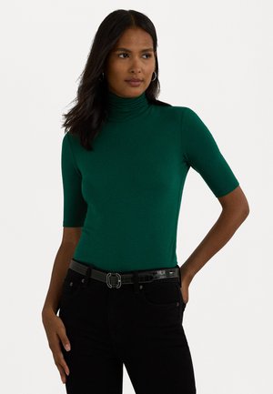 Lauren Ralph Lauren STRETCH JERSEY ROLL NECK - Βασικό μπλουζάκι - deep emerald