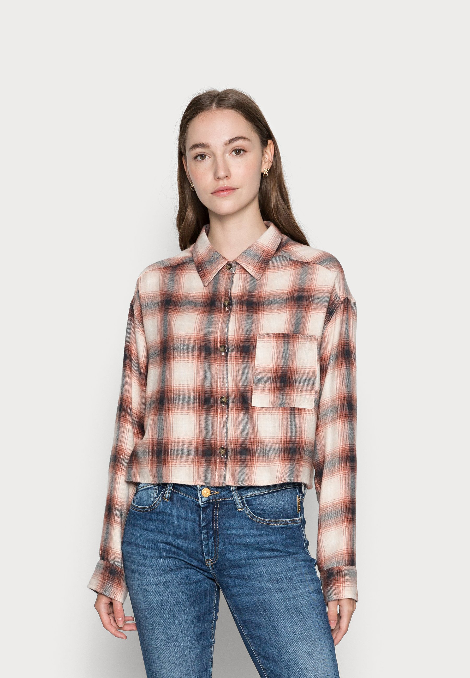 Hollister Co. Camicia - white/black/cinnabar plaid/bianco - Zalando.it