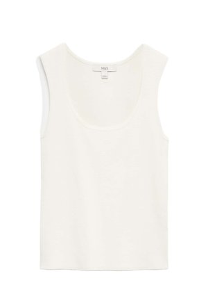 Marks & Spencer, SQUARE NECK SLIM FIT KNITTED VEST. - Top - ivory