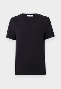 SLFESSENTIAL V NECK TEE - Lihtne T-särk - black