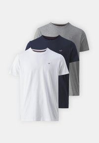 Icon Crew T-Shirt 3-Pack - Basic T-shirt - WHITE NAVY GREY