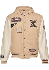 Karl Kani RETRO PATCH HOODED BLOCKCOLLEGE Light jacket sand