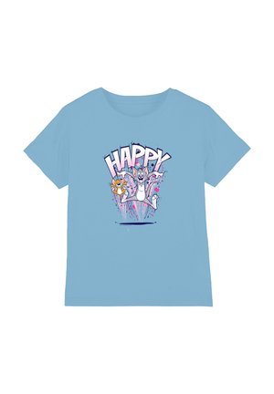 Cotton Soul, TOM AND JERRY HAPPY UNISEX - Print T-shirt - light blue