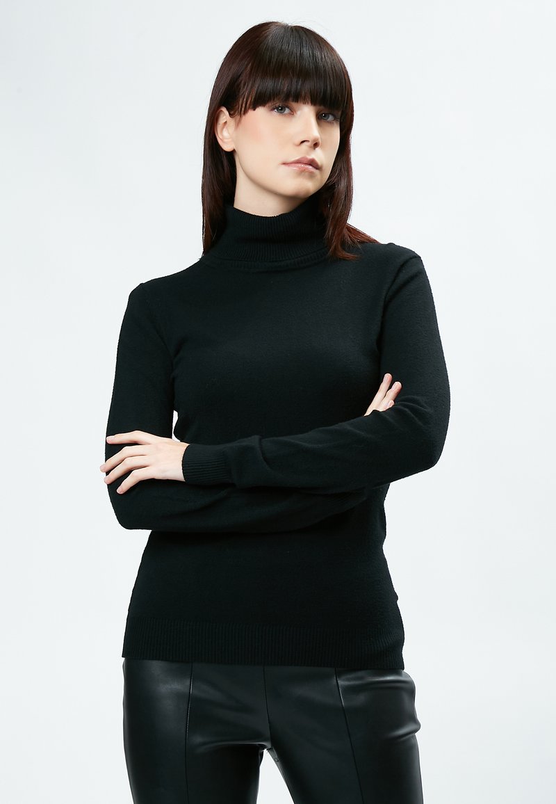 INFLUENCER HIGH-NECK BASIC - Maglione - black