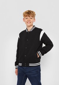 Urban Classics - INSET COLLEGE  - Bomber jakna - black white Miniaturna slika 1