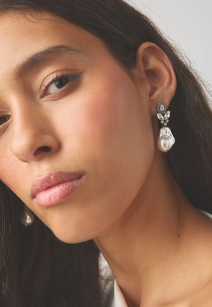 Next, Earrings - pewter tone