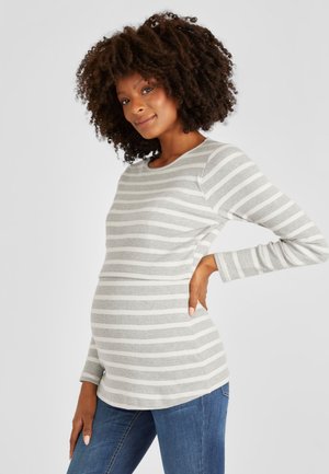 MATERNITY NURSING STRIPE  - Pitkähihainen paita - grey