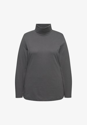 Ulla Popken ROLLKRAGEN - Langarmshirt - graphite gray
