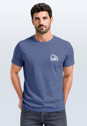 Neverless, Print T-shirt - denim blue