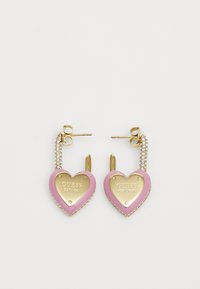 Guess - ALL YOU NEED IS LOVE - Auskarai - gold-coloured/pink Miniatiūros vaizdas 1