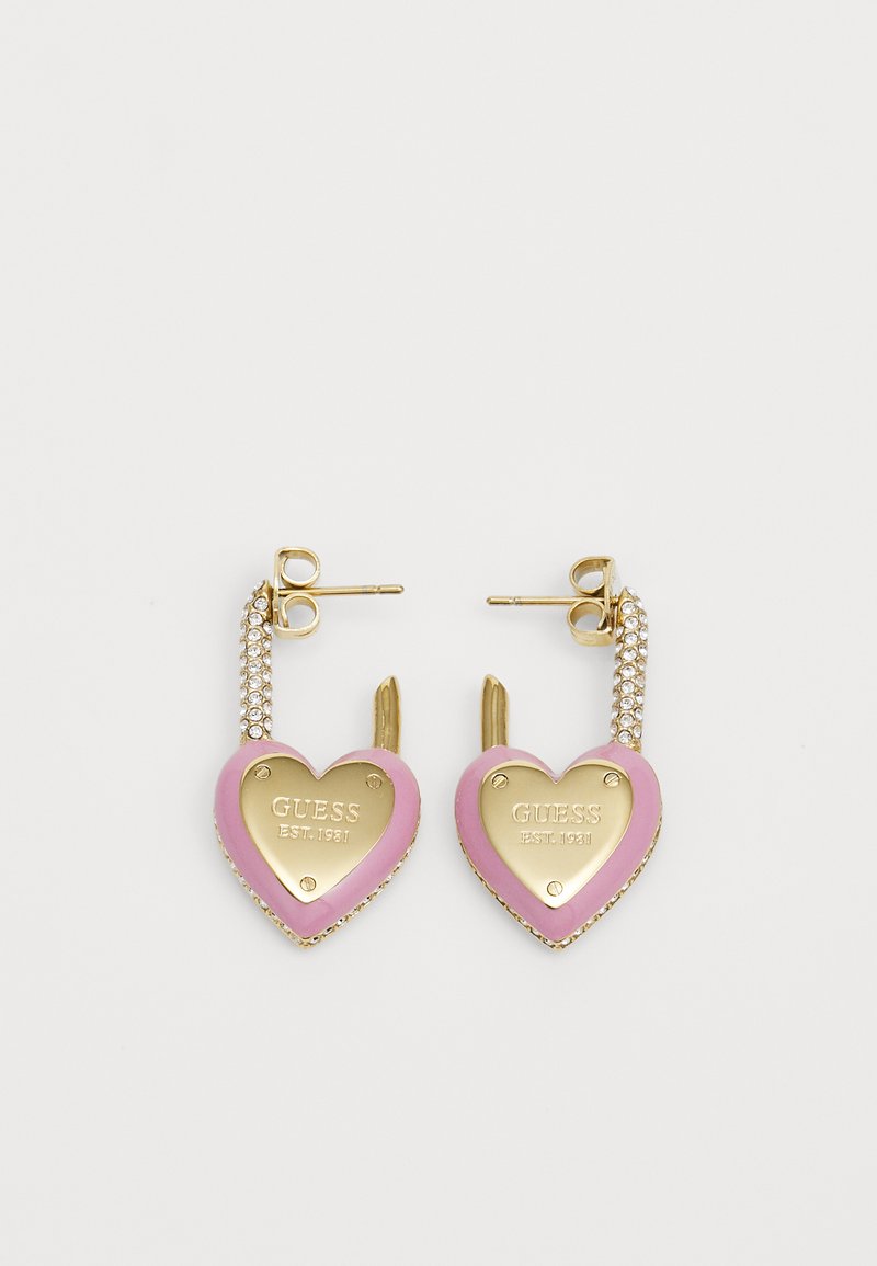 Guess - ALL YOU NEED IS LOVE - Auskarai - gold-coloured/pink, Padidinti