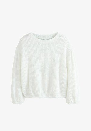 Next, LONG SLEEVE TEXTURED TOP - Bluse - white