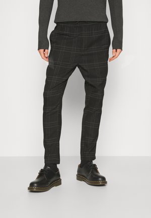 Only & Sons ONSLINUS TAP CROP CHECK PANT - Pantalon classique - black