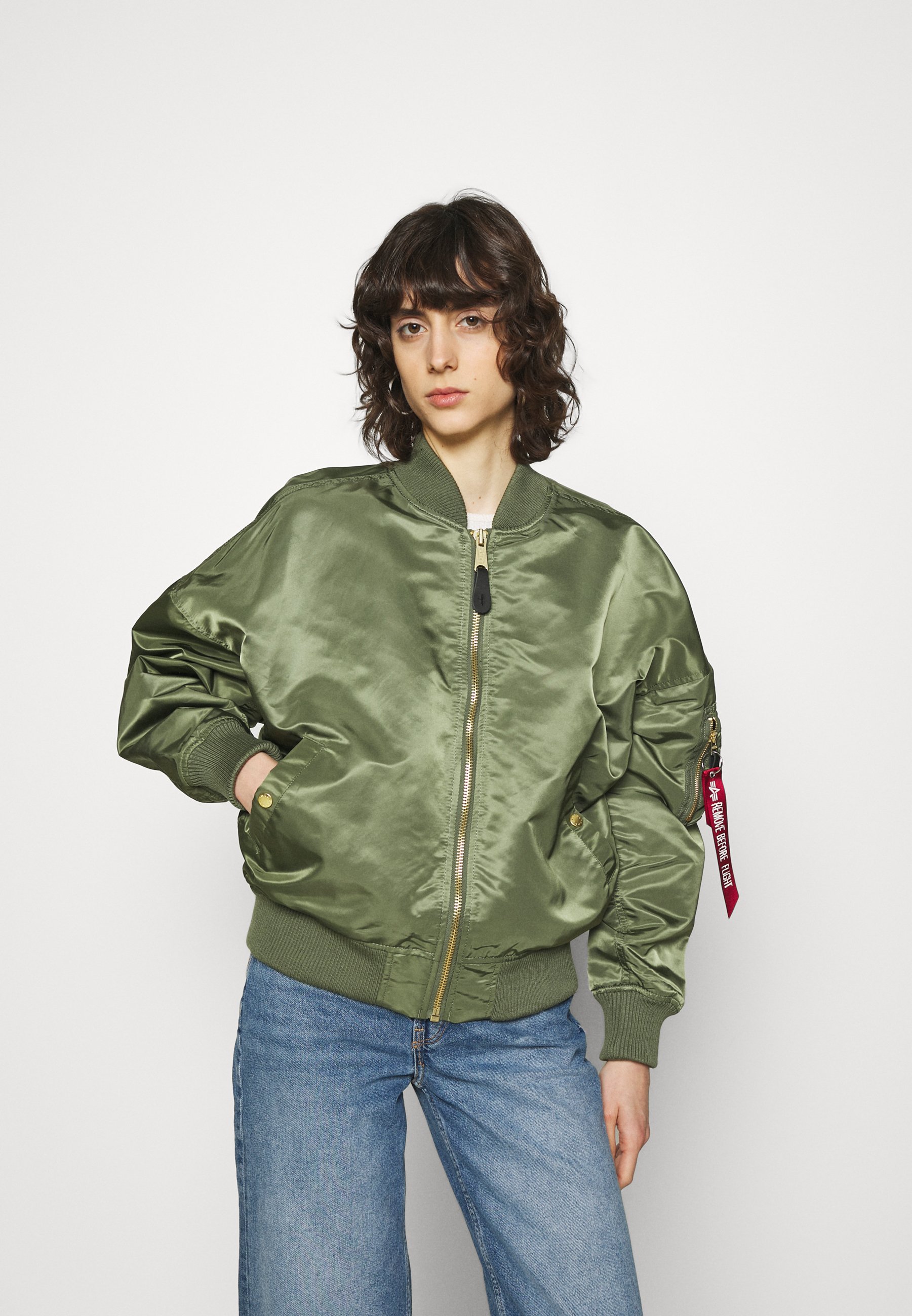 sage green bomber jacket