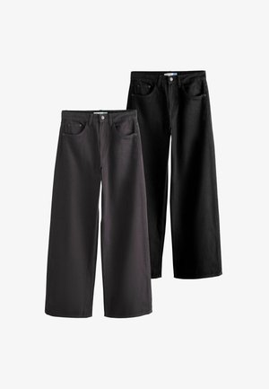 Next, PETITE FIT - WIDE LEG DENIM JEANS 2 PACK - Wide Leg - black chocolae brown