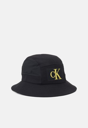MIX MATERIAL BUCKET HAT UNISEX - Hatt - black