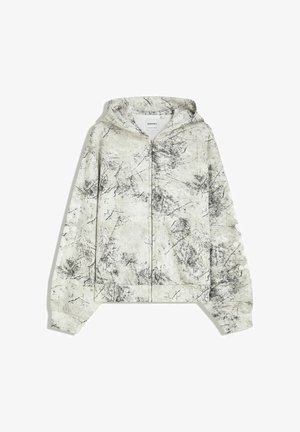 PRINT WITH - Bluză de molton cu fermoar - grey