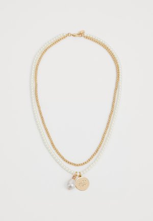 2 ROW PENDANT - Colier - gold-coloured/white