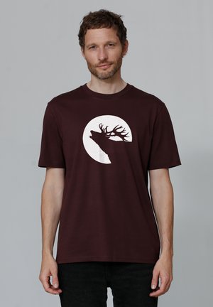 watapparel RÖHRENDER HIRSCH - T-shirt imprimé - red brown