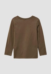 Langsleeve, crew-neck shirt van zachte, olijfgroene katoen. Heeft een schone afwerking zonder zichtbare patronen of hardwaredetails.