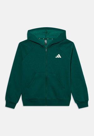adidas Performance, JUNIOR COLLEGE FULLZIP HOODIE - Sweat zippé - collegiate green/ivory