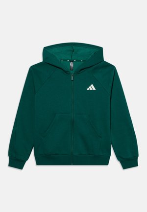 adidas Performance, JUNIOR COLLEGE FULLZIP HOODIE - Sweat zippé - collegiate green/ivory