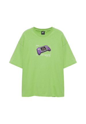PULL&BEAR, STWD CONTROLLER GRAPHIC SHORT SLEEVE - T-SHIRT - T-shirt imprimé - green