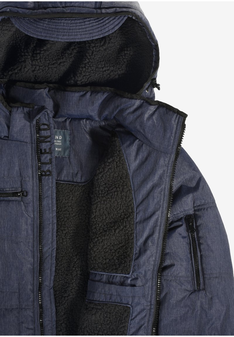 BLEND BHBoris Boris Winterjas voor heren Big & Tall herenjas jas grote maten tot 6XL capuchon ritszakken regular fit, Dress Blues (194024), 3XL Grote maten