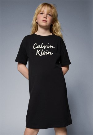 Calvin Klein Jeans SCRIPT LOGO DRESS - Vestido ligero - black