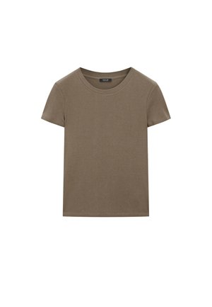 Massimo Dutti Basic T-shirt - mottled brown