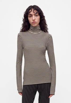 Norma Kamali, SLIM FIT TURTLE  - Блуза с дълги ръкави - cream/black