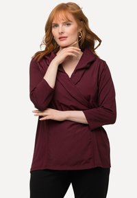 Ulla Popken COLLARED - Langarmshirt - dark red